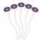 Anchors & Argyle Clear Plastic 7" Stir Stick - Oval - Fan