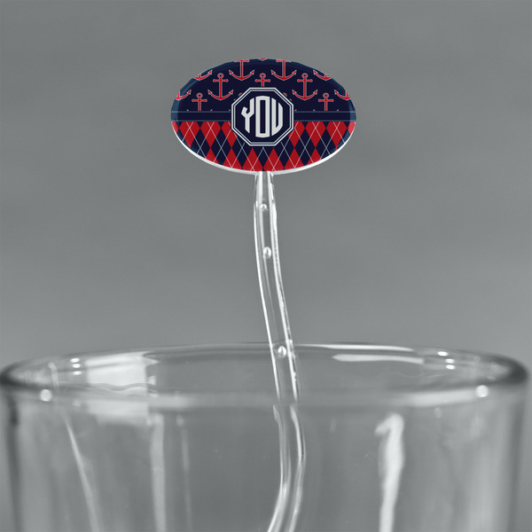Anchors & Argyle Clear Plastic 7" Stir Stick - Oval - Main
