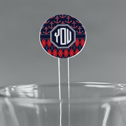 Anchors & Argyle 5.5" Round Plastic Stir Sticks - Clear (Personalized)