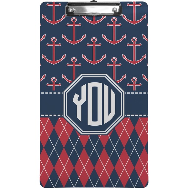 Custom Anchors & Argyle Clipboard (Legal Size) (Personalized)