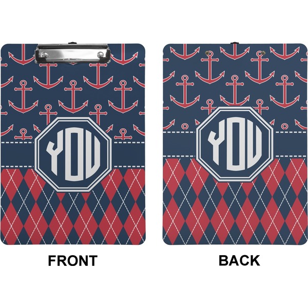 Anchors & Argyle Clipboard (Letter) (Front + Back)