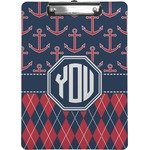 Anchors & Argyle Clipboard (Personalized)