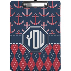 Anchors & Argyle Clipboard (Personalized)