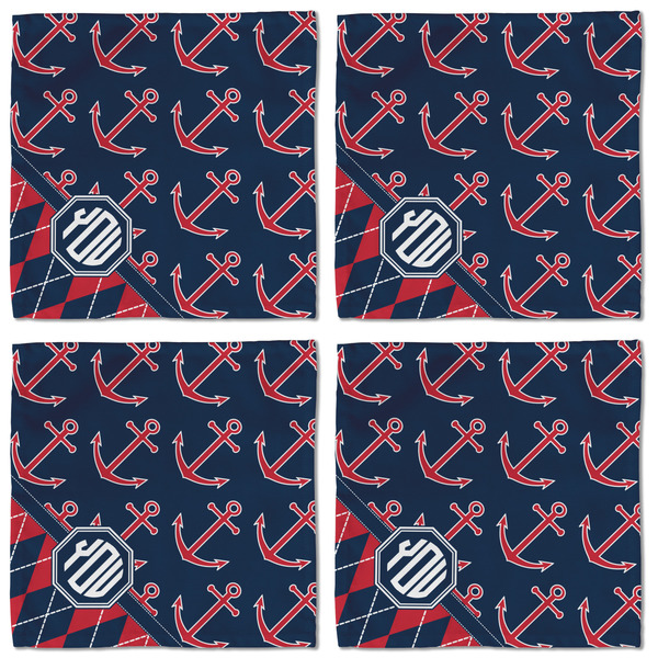 Anchors & Argyle Cloth Napkins - Personalized Lunch (APPROVAL) Set of 4