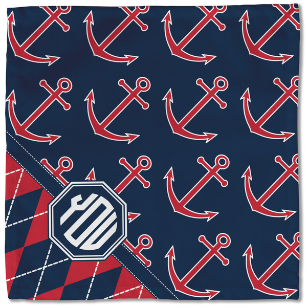 Anchors & Argyle Cloth Napkins - Personalized Lunch (Single Full Open)