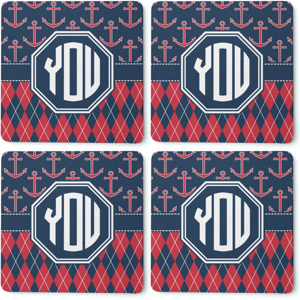 Anchors & Argyle Coaster Rubber Back - Apvl
