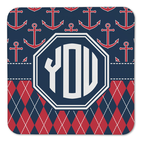Anchors & Argyle Coaster Set - FRONT (one)