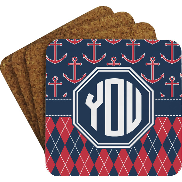 Anchors & Argyle Coaster Set (Personalized)