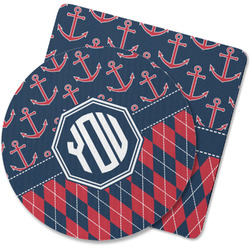 Anchors & Argyle Rubber Backed Coaster (Personalized)