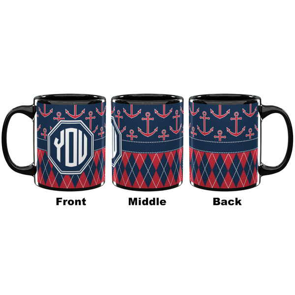 Anchors & Argyle Coffee Mug - 11 oz - Black APPROVAL