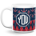 Anchors & Argyle 20 Oz Coffee Mug - White (Personalized)