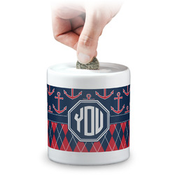 Anchors & Argyle Coin Bank (Personalized)