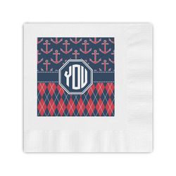 Anchors & Argyle Coined Cocktail Napkins (Personalized)