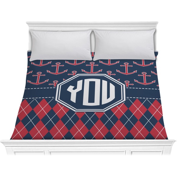 Custom Anchors & Argyle Comforter - King (Personalized)