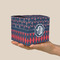 Anchors & Argyle Cube Favor Gift Box - On Hand - Scale View