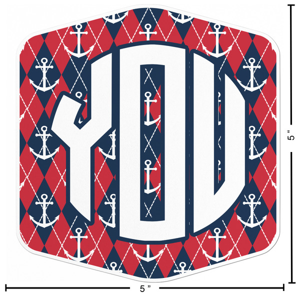 Anchors & Argyle Custom Shape Iron On Patches - L - APPROVAL