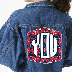 Anchors & Argyle Twill Iron On Patch - Custom Shape - 3XL (Personalized)