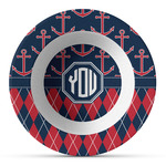 Anchors & Argyle Plastic Bowl - Microwave Safe - Composite Polymer (Personalized)