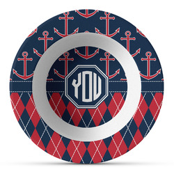 Anchors & Argyle Plastic Bowl - Microwave Safe - Composite Polymer (Personalized)