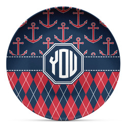Anchors & Argyle Microwave Safe Plastic Plate - Composite Polymer (Personalized)