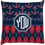 Anchors & Argyle Decorative Pillow Case (Personalized)