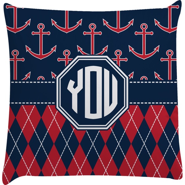 Custom Anchors & Argyle Decorative Pillow Case (Personalized)