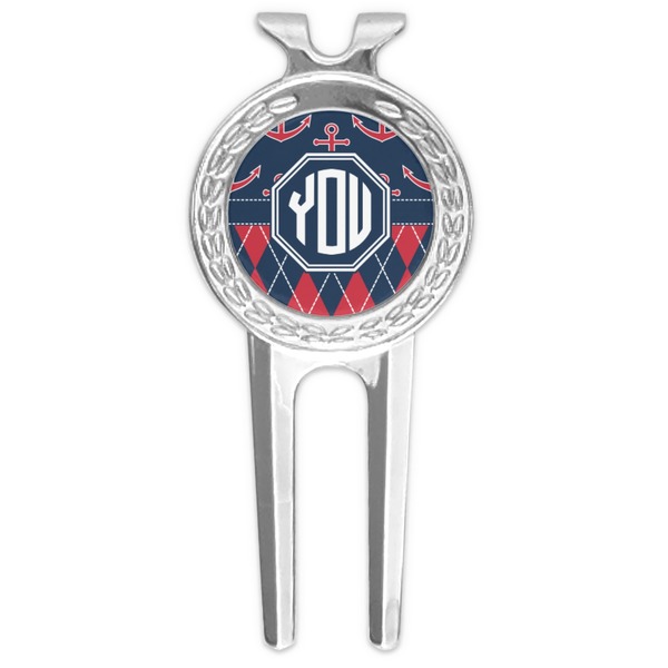 Custom Anchors & Argyle Golf Divot Tool & Ball Marker (Personalized)