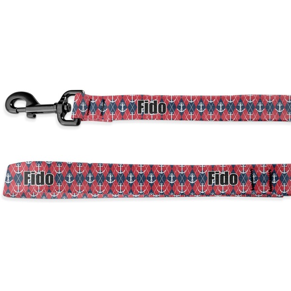 Custom Anchors & Argyle Deluxe Dog Leash (Personalized)