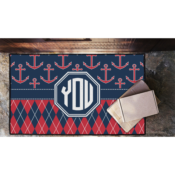 Anchors & Argyle Door Mat - LIFESTYLE (Lrg)