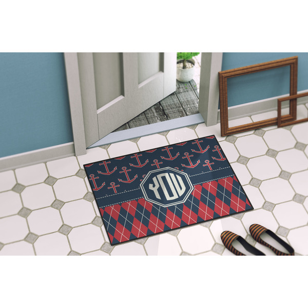 Anchors & Argyle Door Mat Lifestyle