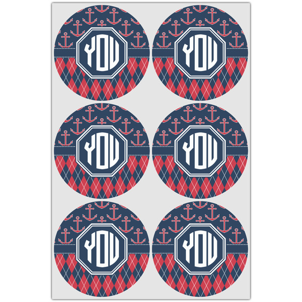 Anchors & Argyle Drink Topper - XLarge - Set of 6
