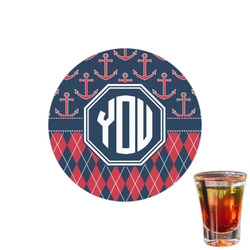 Anchors & Argyle Printed Drink Topper - 1.5" (Personalized)