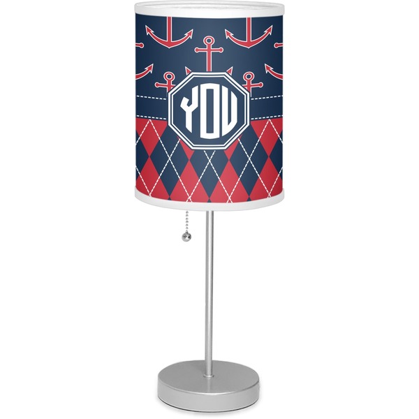 Custom Anchors & Argyle Lamp with Drum Shade (Personalized)