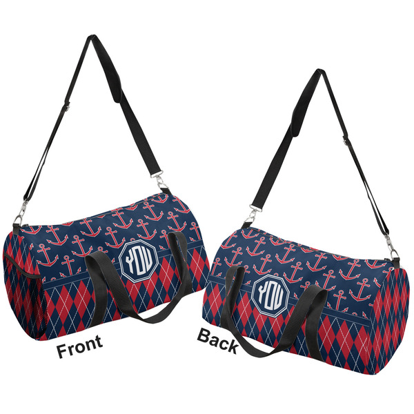 Anchors & Argyle Duffle bag large front and back sides