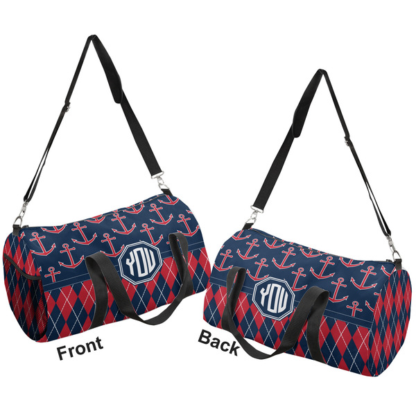 Anchors & Argyle Duffle bag small front and back sides