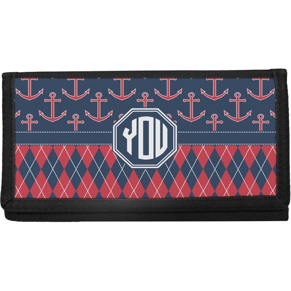 Custom Anchors & Argyle Canvas Checkbook Cover (Personalized)