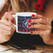 Anchors & Argyle Espresso Cup - 6oz (Double Shot) LIFESTYLE (Woman hands cropped)