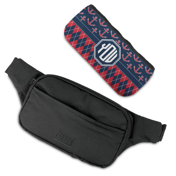 Anchors & Argyle Fanny Packs - FLAT (flap off)
