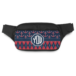 Anchors & Argyle Fanny Pack - Modern Style (Personalized)