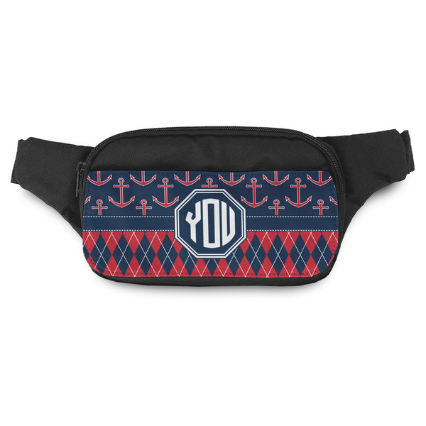 Custom Anchors & Argyle Fanny Pack - Modern Style (Personalized)