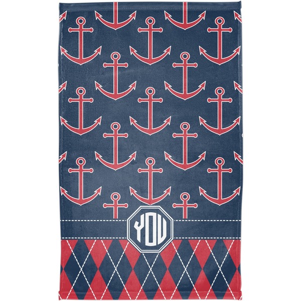 Anchors & Argyle Finger Tip Towel - Full View