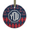 Anchors & Argyle Frosted Glass Ornament - Round