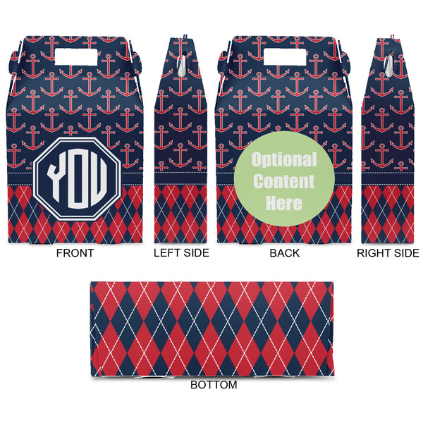 Anchors & Argyle Gable Favor Box - Approval