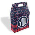 Anchors & Argyle Gable Favor Box (Personalized)