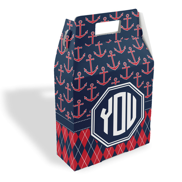 Custom Anchors & Argyle Gable Favor Box (Personalized)
