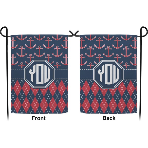 Anchors & Argyle Garden Flag - Double Sided Front and Back