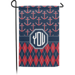 Anchors & Argyle Small Garden Flag - Single Sided w/ Monograms