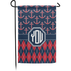 Anchors & Argyle Garden Flag (Personalized)