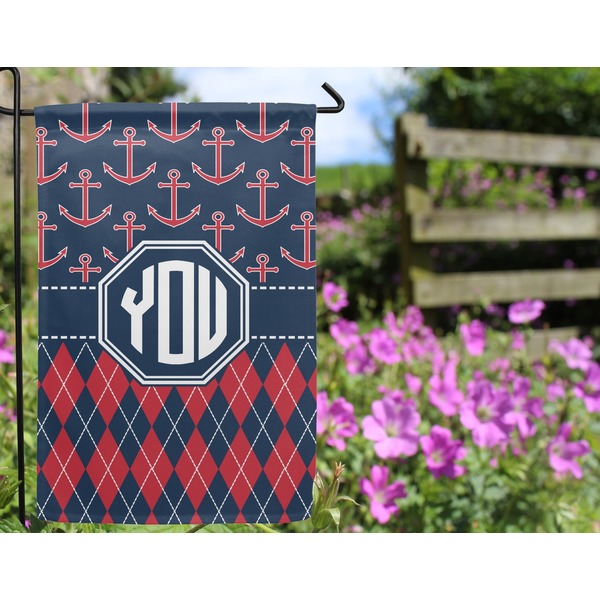Anchors & Argyle Garden Flag - Outside In Flowers
