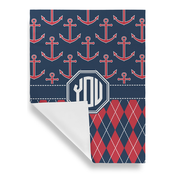 Anchors & Argyle Garden Flags - Large - Single Sided - FRONT FOLDED